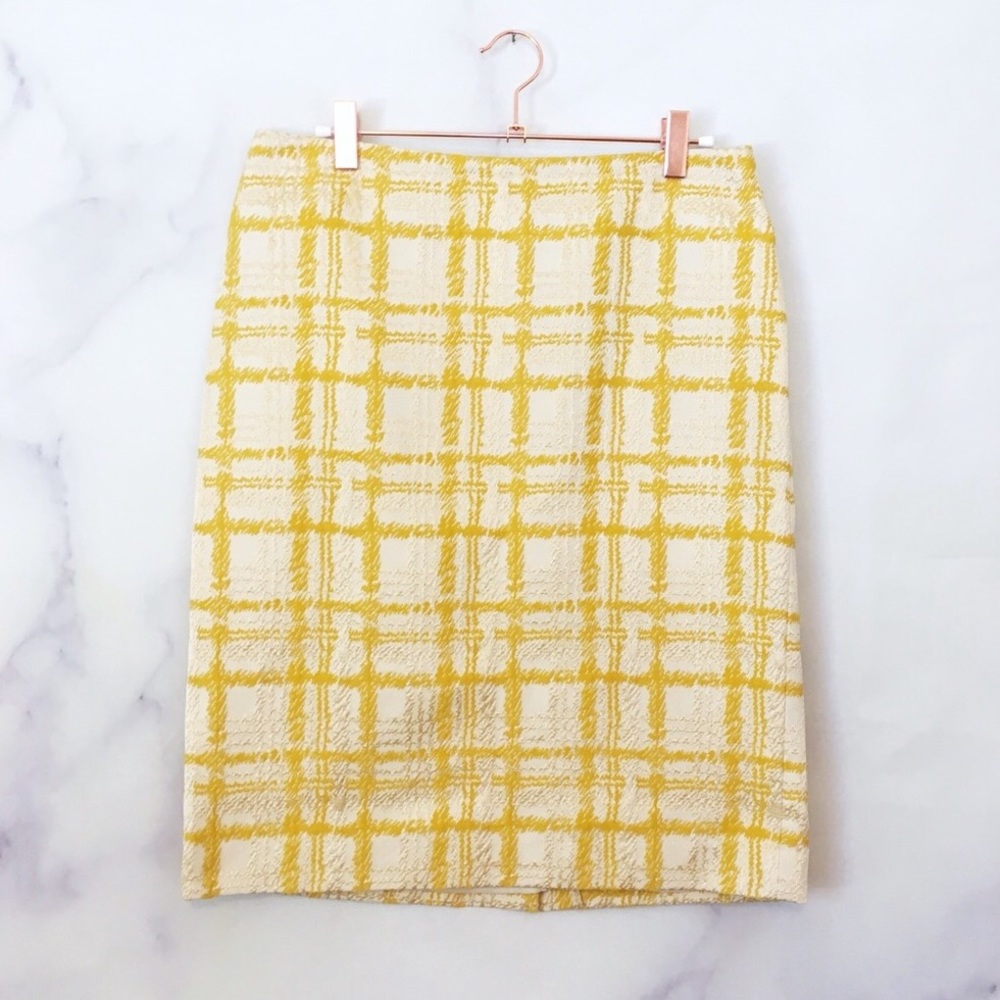 Talbot metallic gold & cream pencil skirt sz 12